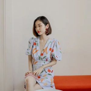 Finders Blue Fruit Mini Dress